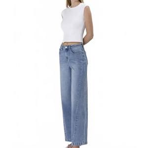 NEW VERVET BY FLYING MONKEY louise seam detail palazzo jeans in blue